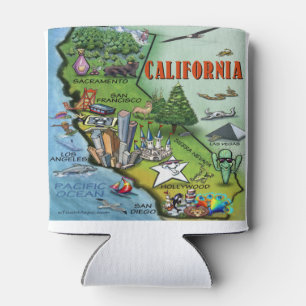 Rafraichisseur De Cannettes Carte Cartographique de Californie