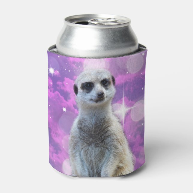 Rafraichisseur De Cannettes Charme chatoyant : Meerkat sur Pink Bokeh Arrière  (Can devant)