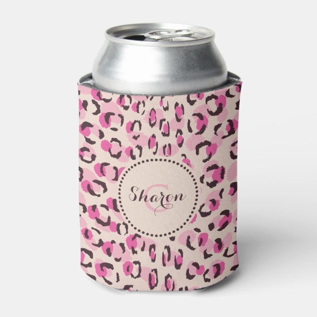 Rafraichisseur De Cannettes Chic moderne chic guépard imprimé motif monogramme (Can devant)
