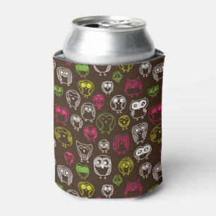 Rafraichisseur De Cannettes Colorful owl doodle background