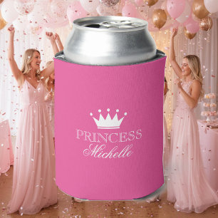 Rafraichisseur De Cannettes Couronne princesse rose néon personnalisée peut re