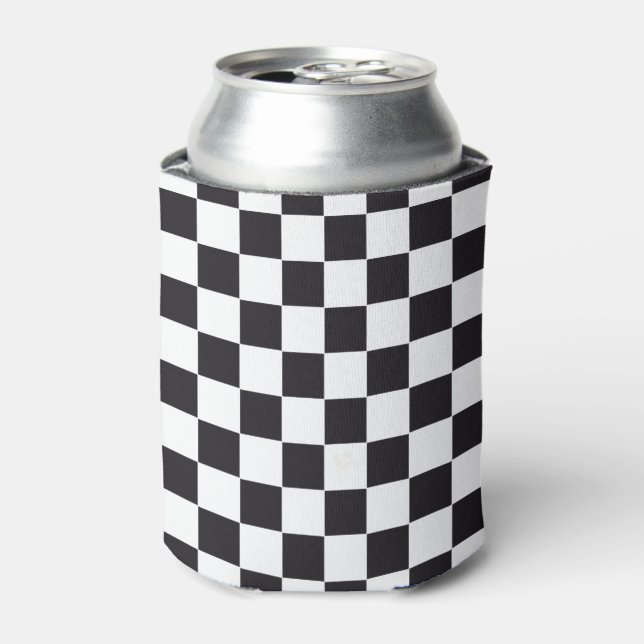 Rafraichisseur De Cannettes Course de voiture / Motif d'échecs + votre backgr. (Can devant)