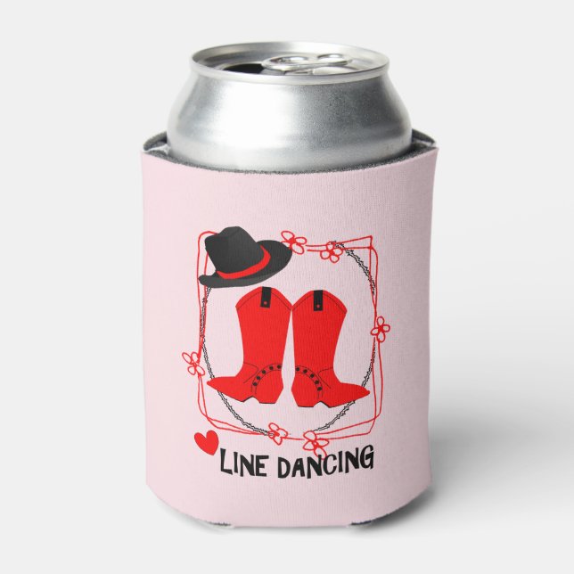 Rafraichisseur De Cannettes Cowgirl Boots mignon ligne danse thème graphique (Can devant)
