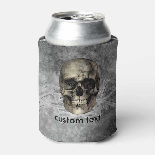 Rafraichisseur De Cannettes Crâne et un tas d'os Halloween gothique (Can devant)