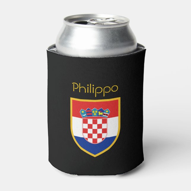Rafraichisseur De Cannettes Croatia Flag Personalized (Can devant)