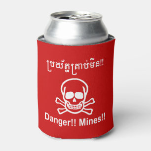 Rafraichisseur De Cannettes Danger ! ! Les mines ! ! SYMBOLE ☠ Cambodgien Khme
