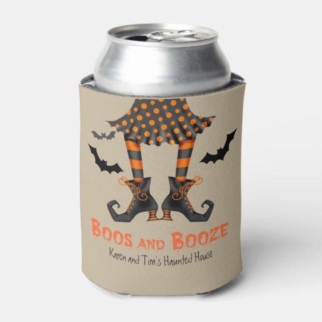 Rafraichisseur De Cannettes Drôle sorcier Boos et Booze Halloween (Can devant)
