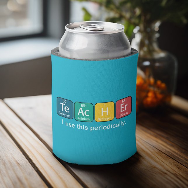 Rafraichisseur De Cannettes Éléments de tableau périodique Enseignant de l'ort (Celebrate with a personalized can cooler - add your name or monogram. Great party favor or gift)