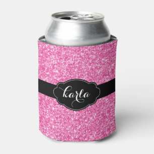 Rafraichisseur De Cannettes Fille Parties scintillant rose texture Accents noi