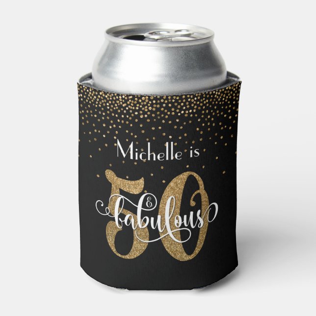 Rafraichisseur De Cannettes Gold Parties scintillant 50 & Fabuleuse typographi (Can devant)