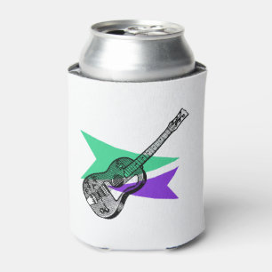 Rafraichisseur De Cannettes Guitar Music Hero Retro Illustration Can Cooler
