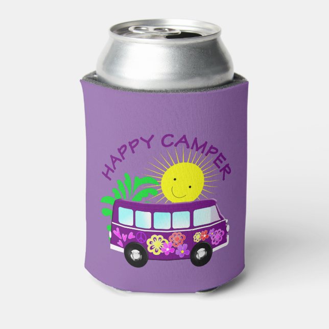Rafraichisseur De Cannettes Happy Hippie Camper Van Fun Graphisme coloré (Can Dos)