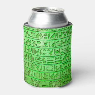 Rafraichisseur De Cannettes Hiéroglyphes égyptiens anciens Vert Can Cooler
