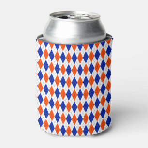 Rafraichisseur De Cannettes Jacquard orange et bleu diamant