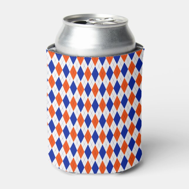 Rafraichisseur De Cannettes Jacquard orange et bleu diamant (Can devant)