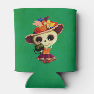 Rafraichisseur De Cannettes Jour mexicain mignon de la fille morte