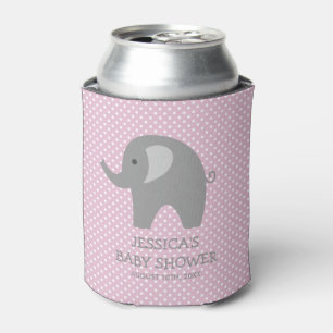 Rafraichisseur De Cannettes Le baby shower rose et gris mignon d'éléphant pe