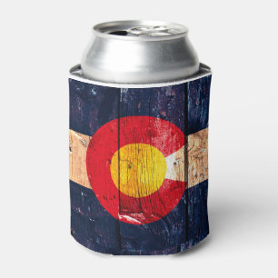Rafraichisseur De Cannettes Le drapeau en bois rustique de Denver le Colorado