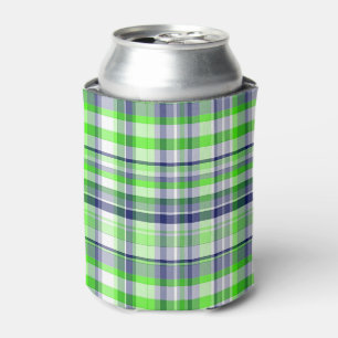 Rafraichisseur De Cannettes Lime Green, Navy Blue, White Preppy Madras Plaid