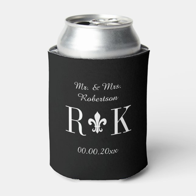 Rafraichisseur De Cannettes Logo monogramme mariage de luxe peut refroidisseur (Can devant)
