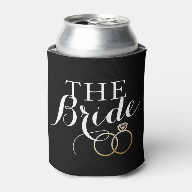 Rafraichisseur De Cannettes Mariage Or Cercles Bride Custom Can Cooler (Can devant)
