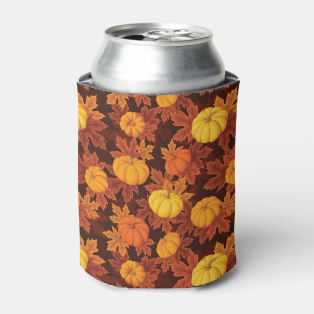 Rafraichisseur De Cannettes Motif avec citrouille et érable d'automne (Can devant)