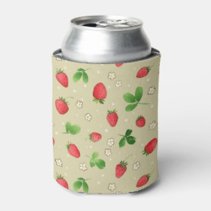 Rafraichisseur De Cannettes Motif de fraises d'aquarelle