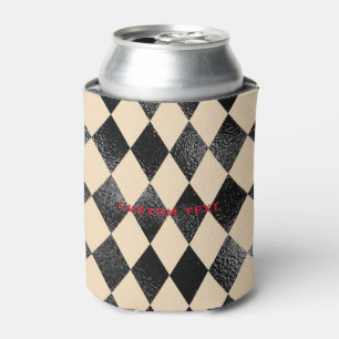 Rafraichisseur De Cannettes Motif diamant fantaisiste noir et crème