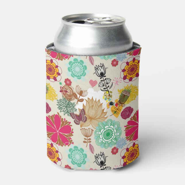 Rafraichisseur De Cannettes Motif floral de style rétro (Can devant)