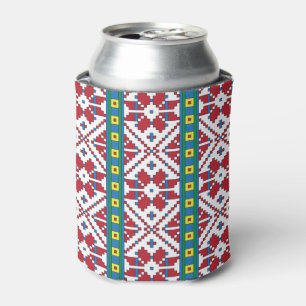 Rafraichisseur De Cannettes Motif géométrique tribal rouge, bleu et blanc étoi