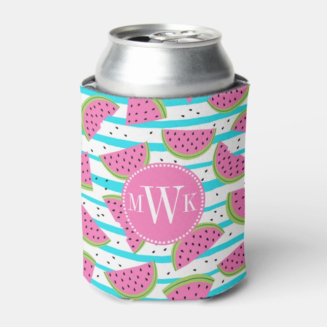 Rafraichisseur De Cannettes Neon Watermelon on sur Stripes Motif (Can devant)