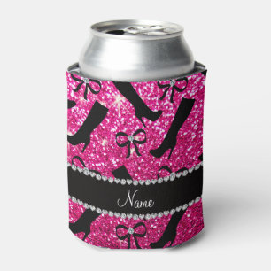 Rafraichisseur De Cannettes Nom personnalisé neon parties scintillant rose cha