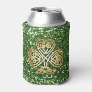 Rafraichisseur De Cannettes Parties scintillant de Green Faux, Shamrock celte 