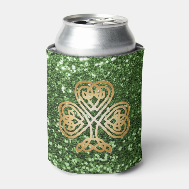 Rafraichisseur De Cannettes Parties scintillant de Green Faux, Shamrock celte  (Can devant)