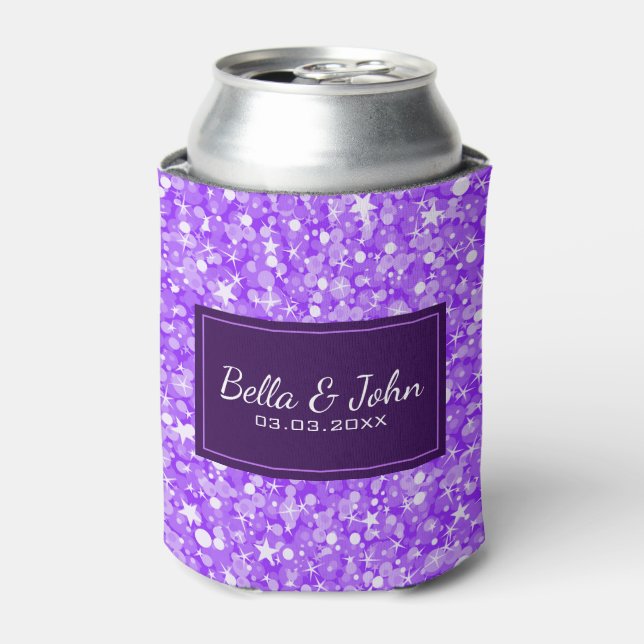 Rafraichisseur De Cannettes Parties scintillant violette avec étincelles blanc (Can devant)