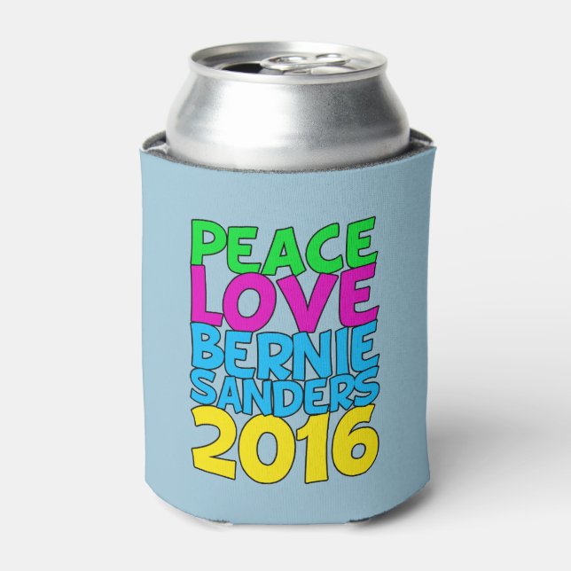 Rafraichisseur De Cannettes Peace Love Bernie Sanders 2016 (Can devant)