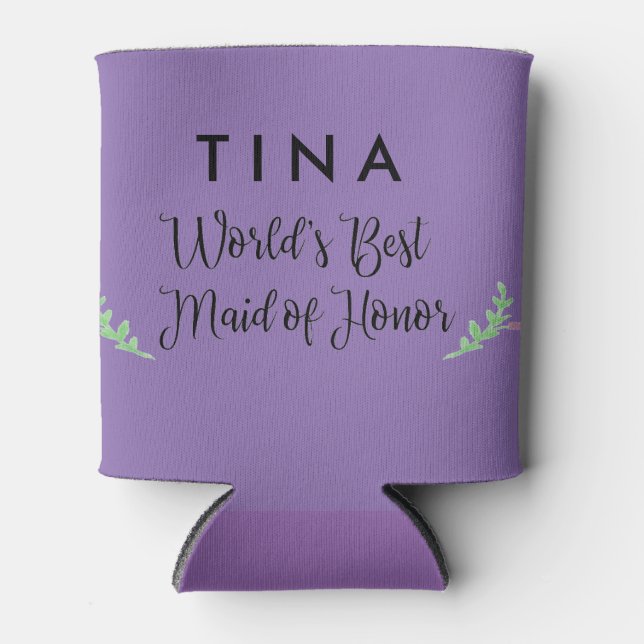 Rafraichisseur De Cannettes Personnalisée la meilleure femme d'honneur du mond (Devant)