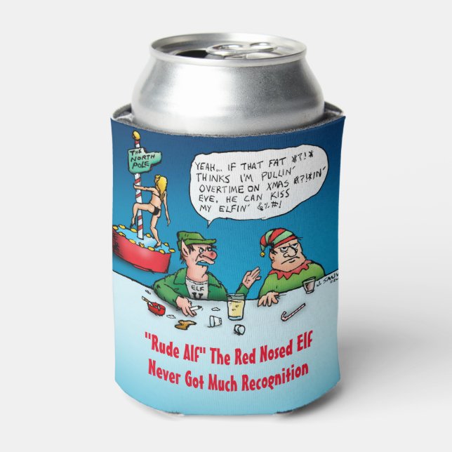 Rafraichisseur De Cannettes Rude Alf Funny Cartoon Elf Au Bar (Can devant)