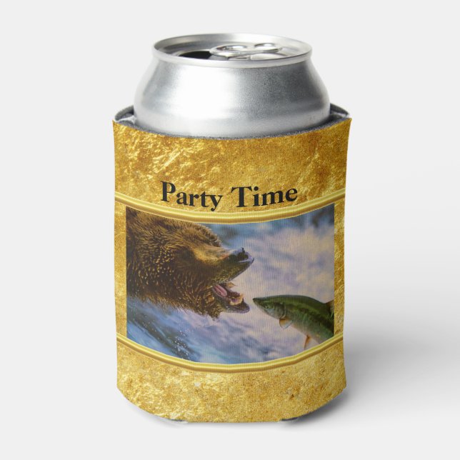 Rafraichisseur De Cannettes Saumon à tête d'acier sautant dans la bouche des g (Can devant)