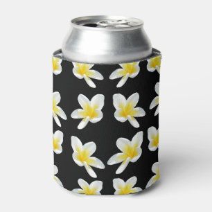 Rafraichisseur De Cannettes Sérénade Printemps : Frangipanis Jaune Sur Noir,