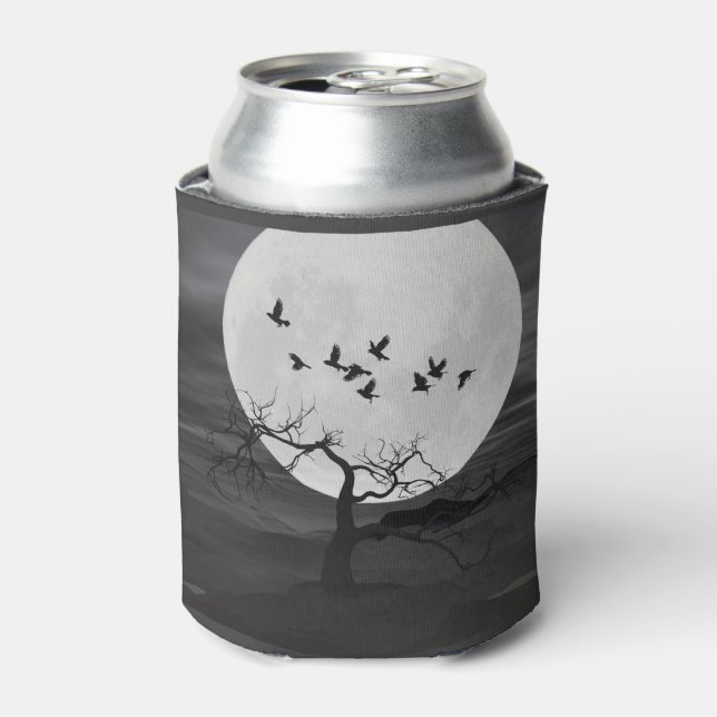 Rafraichisseur De Cannettes Spooky Ravens Flying Against the Full Moon (Can devant)