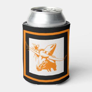 Rafraichisseur De Cannettes Texas Longhorn Steer Avec Casquette Cowboy