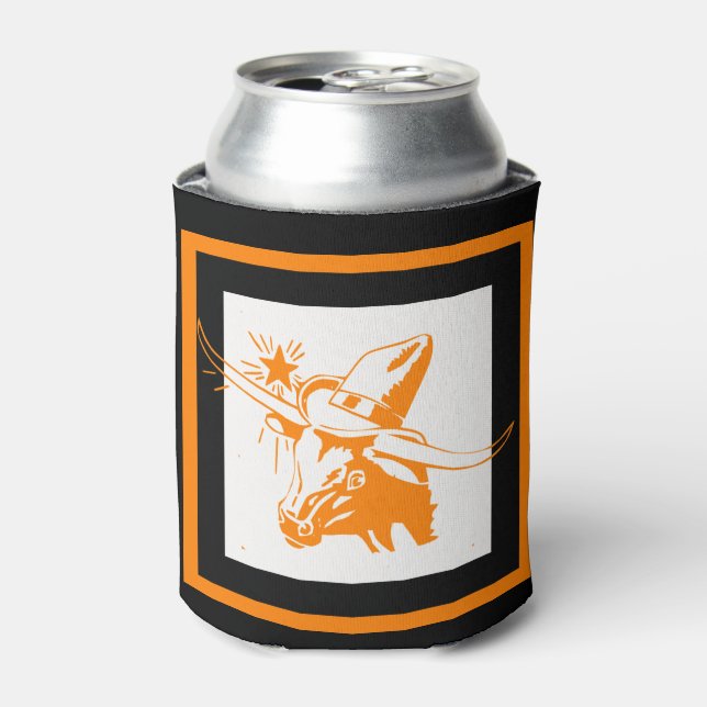 Rafraichisseur De Cannettes Texas Longhorn Steer Avec Casquette Cowboy (Can devant)