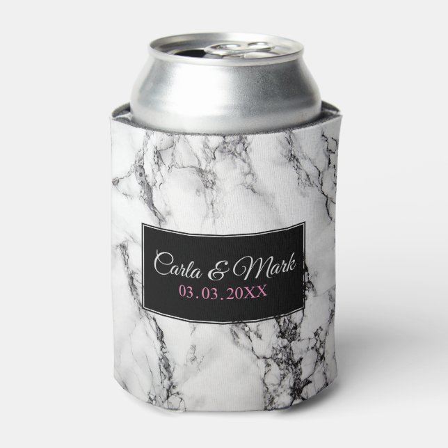 Rafraichisseur De Cannettes Texture de Marbre blanc monogramme (Can devant)