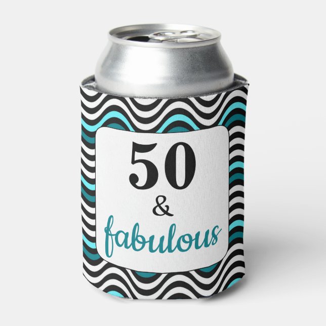 Rafraichisseur De Cannettes Turquoise vague 50 et fabuleuse fête de plage d'an (Can devant)