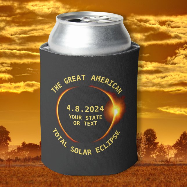 Rafraichisseur De Cannettes USA Total Solar Eclipse Party 4/8/2024 Custom Text (Créateur téléchargé)