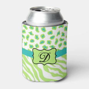 Rafraichisseur De Cannettes Vert blanc Turquoise Leopard Zebra Peau Monogramme