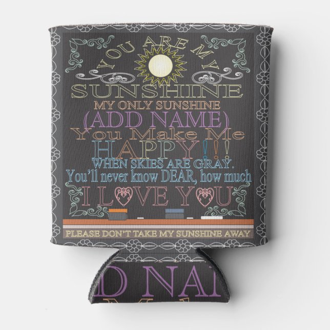 Rafraichisseur De Cannettes Vintage Chalkboard Ajouter un nom Can Cooler (Devant)