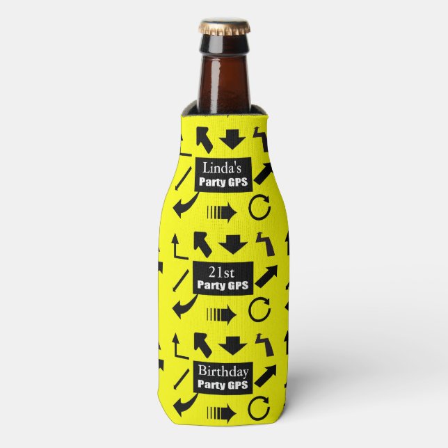 Rafraîchisseur Pour Bouteille 21e anniversaire de la fête GPS (Bottle Devant)