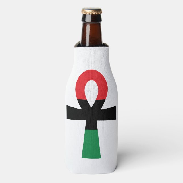 Rafraîchisseur Pour Bouteille Ankh rouge, noir et vert (Bottle Devant)